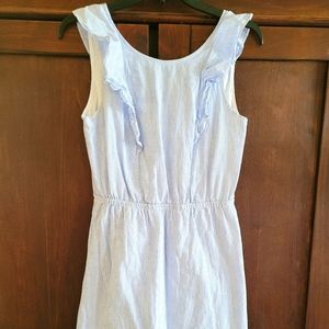 J Crew White & Blue Summer Linen Dress